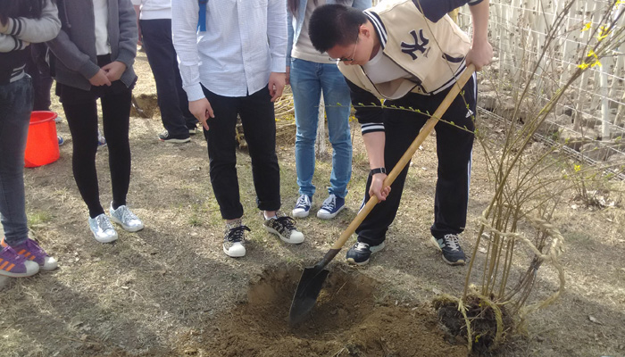 我院第三学生党总支开展“为城市添绿，做先锋党员”主题党日活动